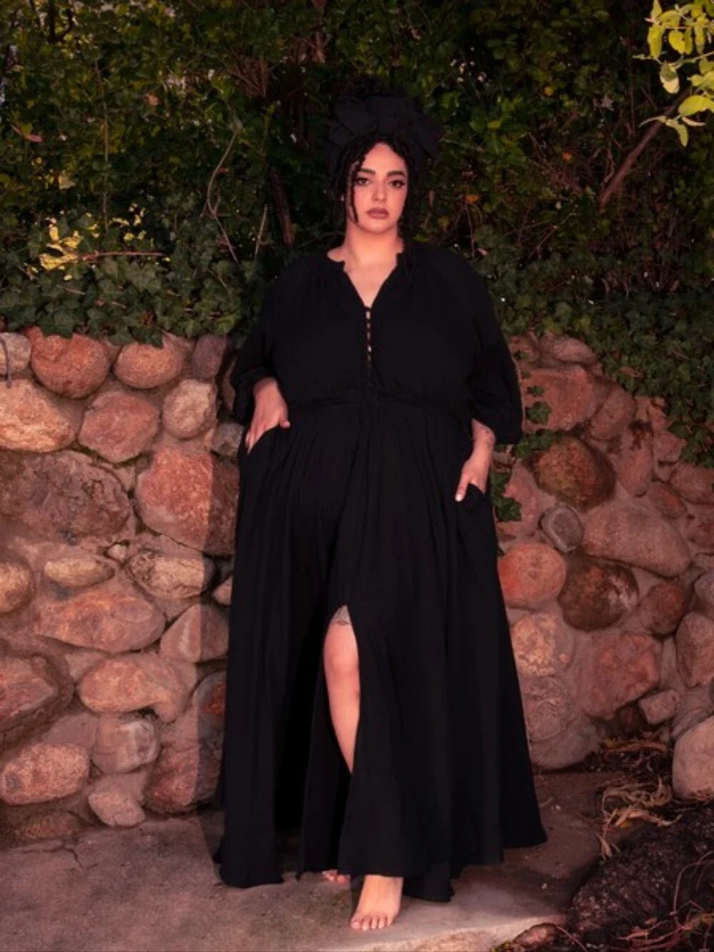 La Femme en Noir Coven Maxi Tunic Dress - Picture 8 of 16